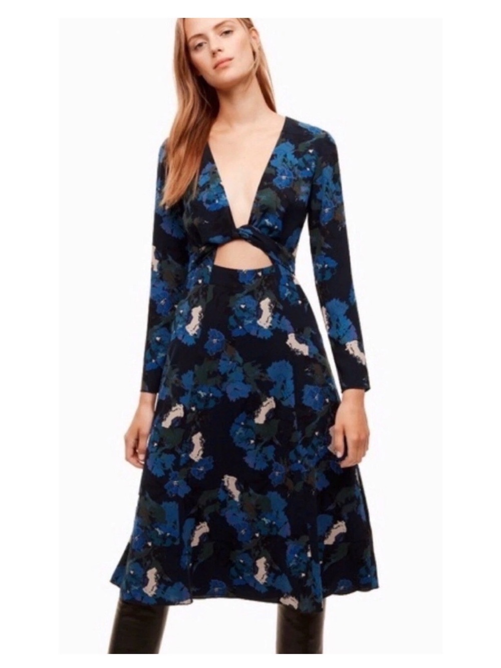 New Size 8 Wilfred Aubagne Cutout Longsleeve Midi dress